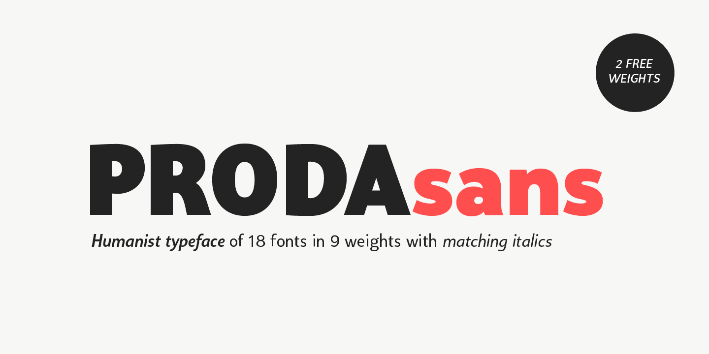 Proda Sans Light Font preview